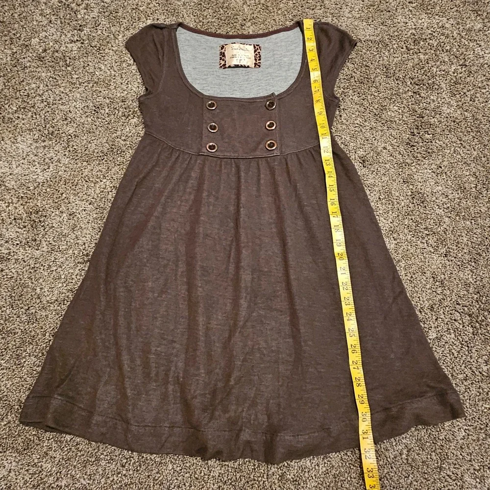 Free People Vintage Y2K Babydoll Top Size S Brown Square Neck Boho Earthy Grunge